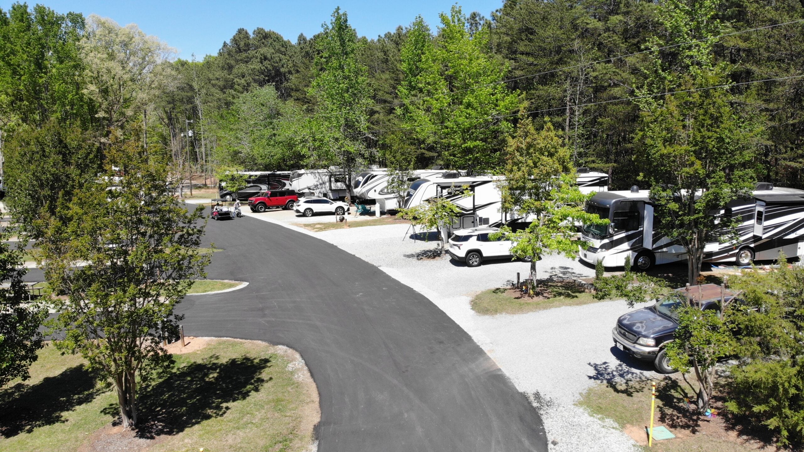 Wooded sites aerial — Pine Ridge Campground